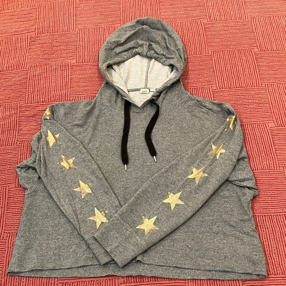 GAP Gray Hoodie with Gold Stars